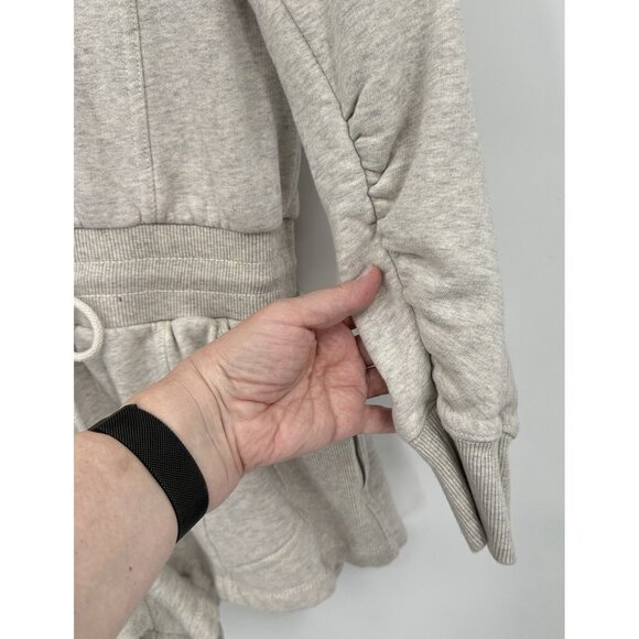 FREE PEOPLE MOVEMENT intercept romper sweats shorts drawstring waist gray S - Picture 8 of 12